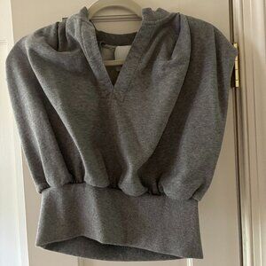 Philip Lim Gathered French Terry Knit Sleeveless Top